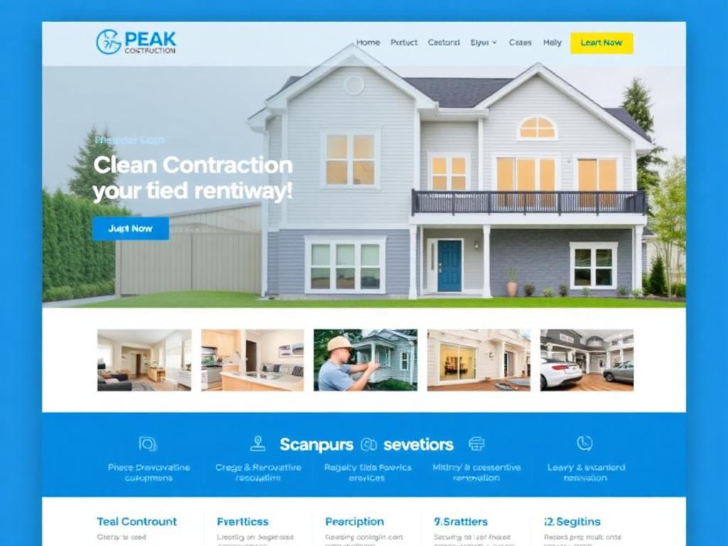 Peak Construction website preview
